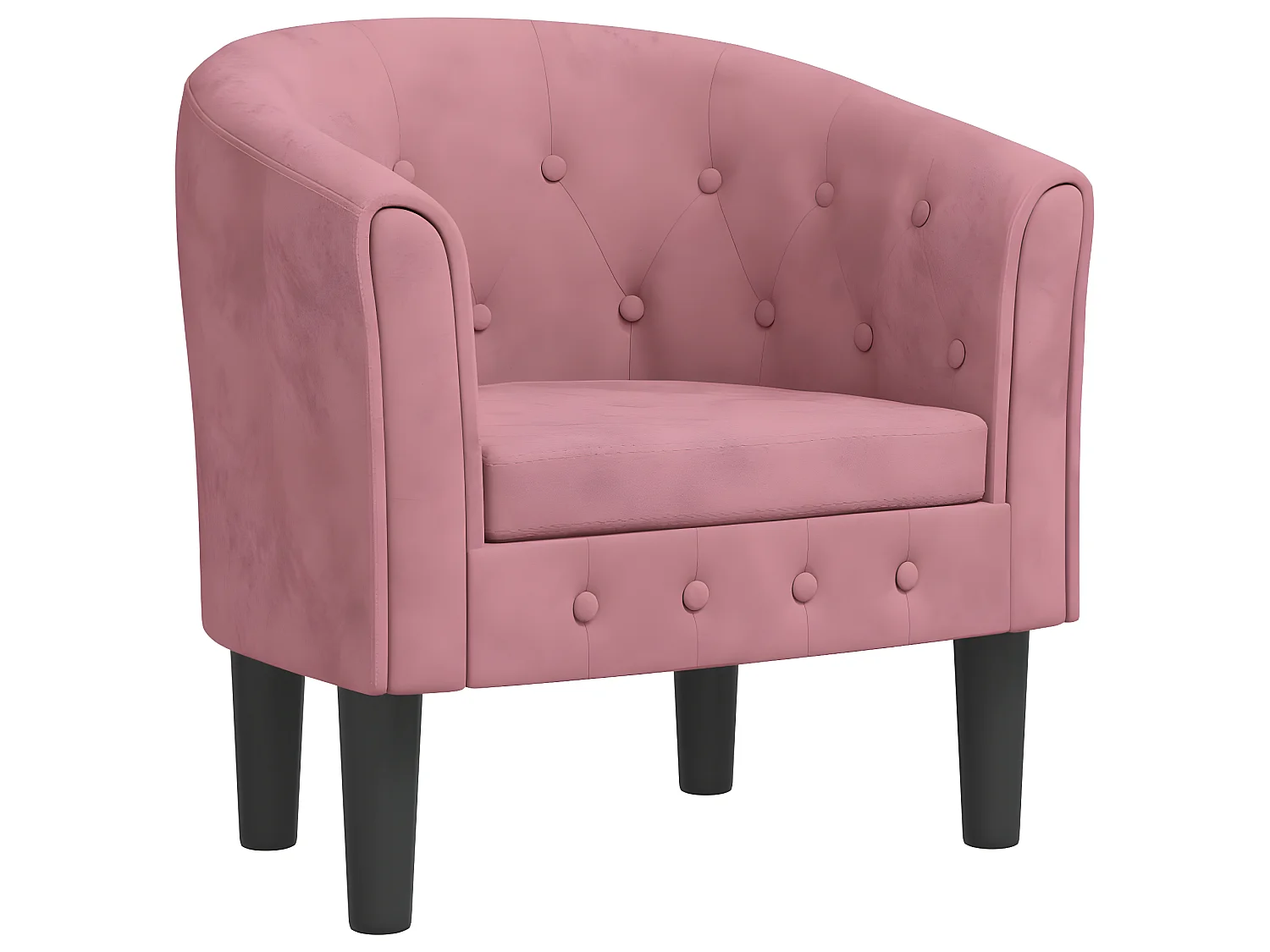 Fauteuil cabriolet rose velours