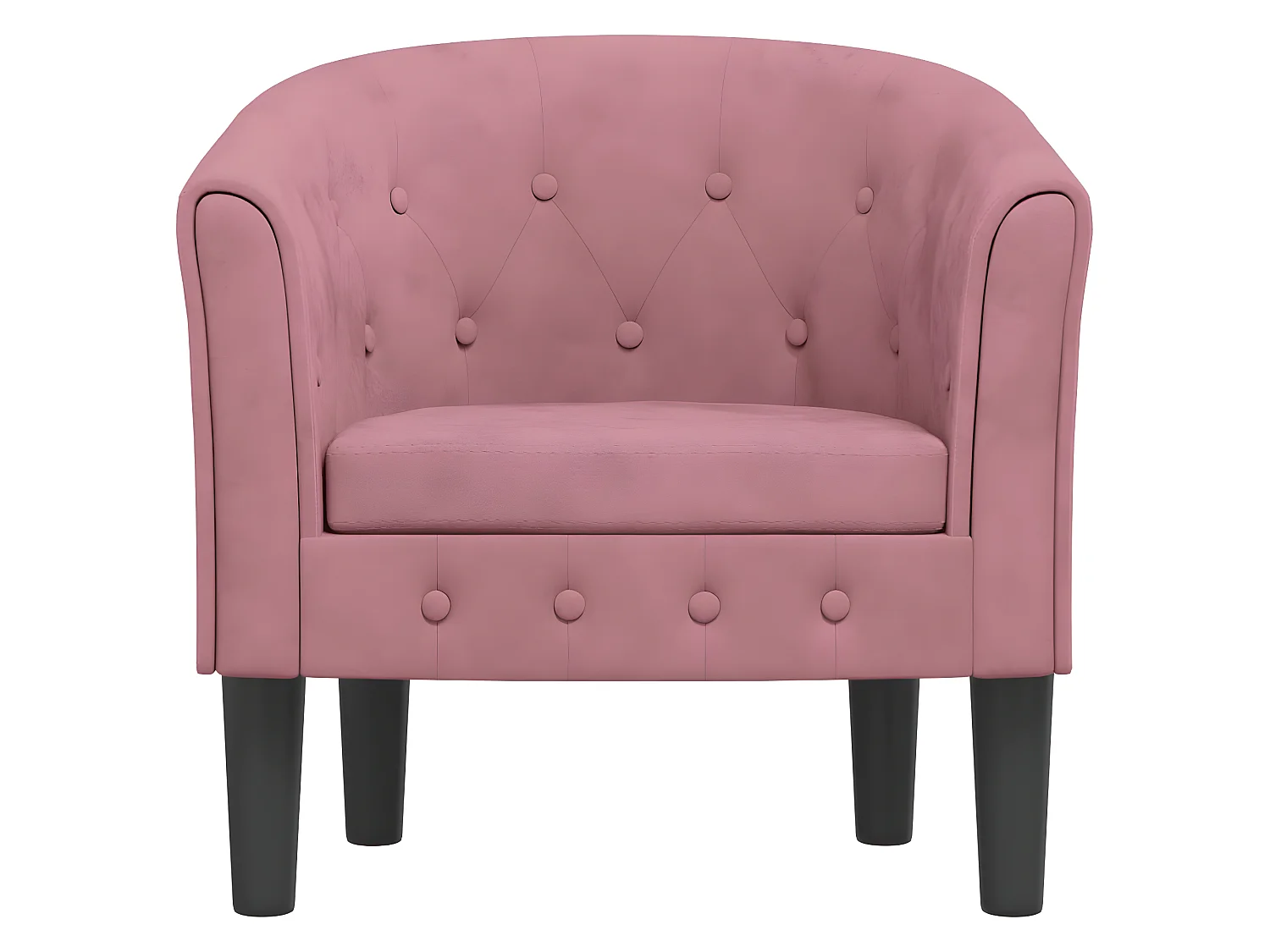 Fauteuil cabriolet rose velours