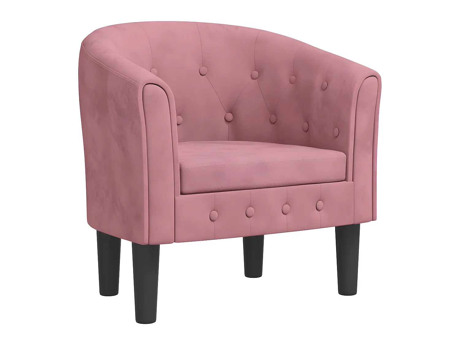 Fauteuil cabriolet rose velours