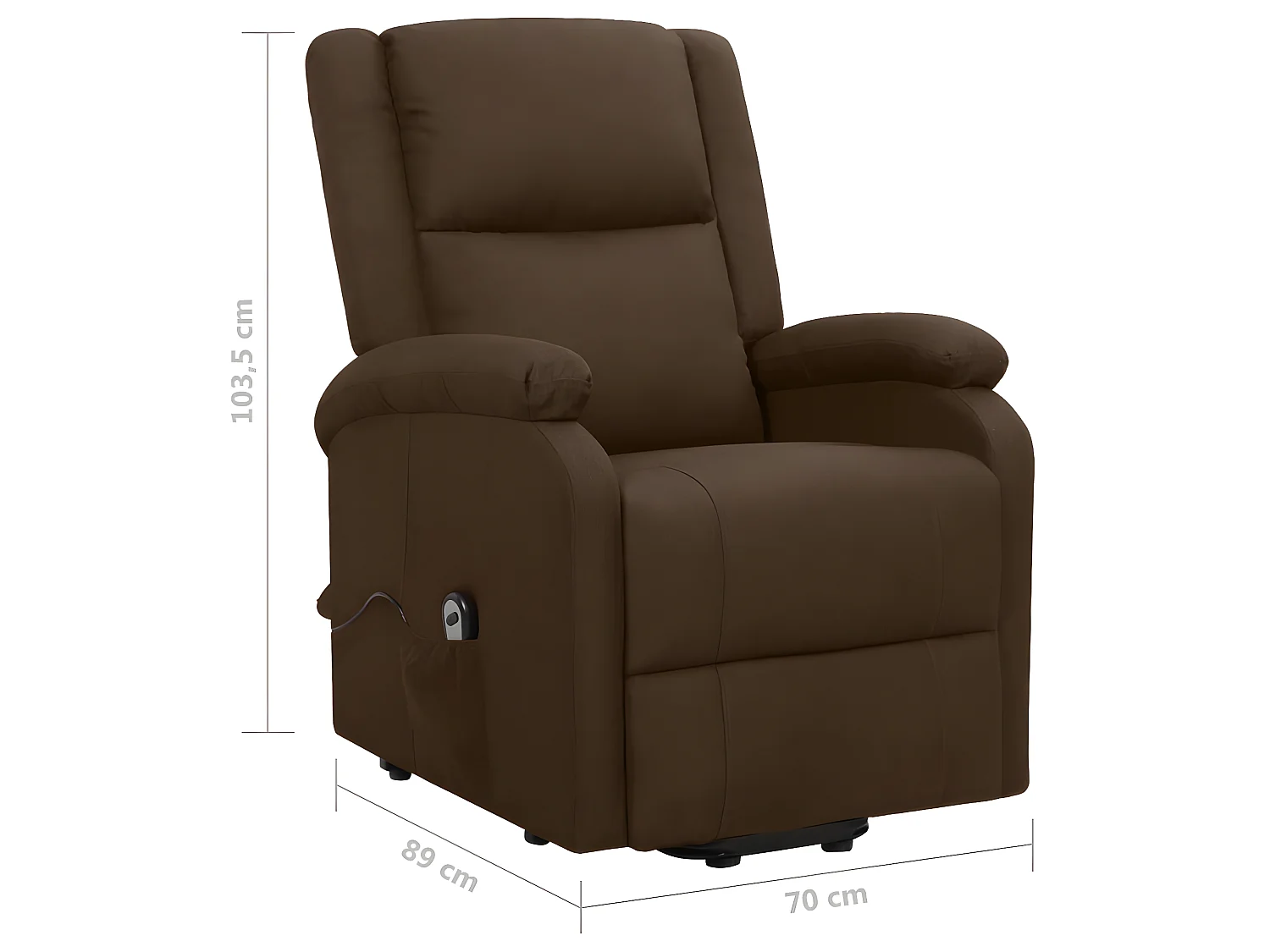 Poltrona in tessuto marrone scuro