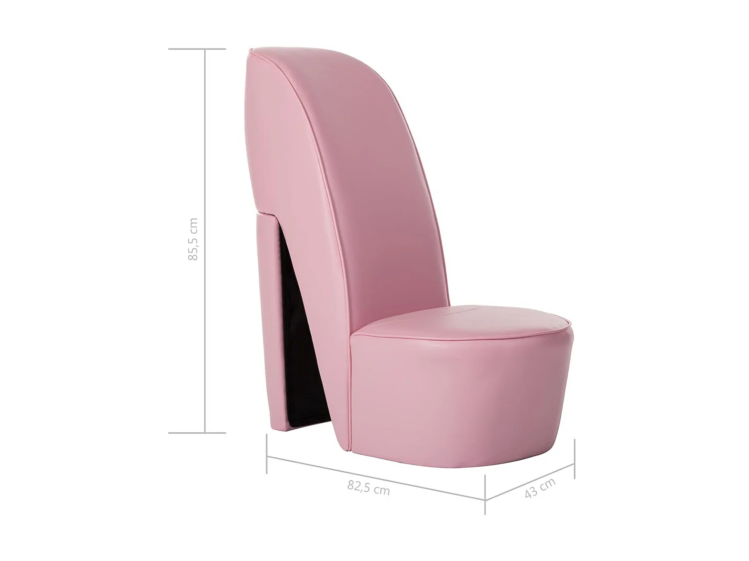 Chaise en forme de chaussure à talon haut Rose Similicuir