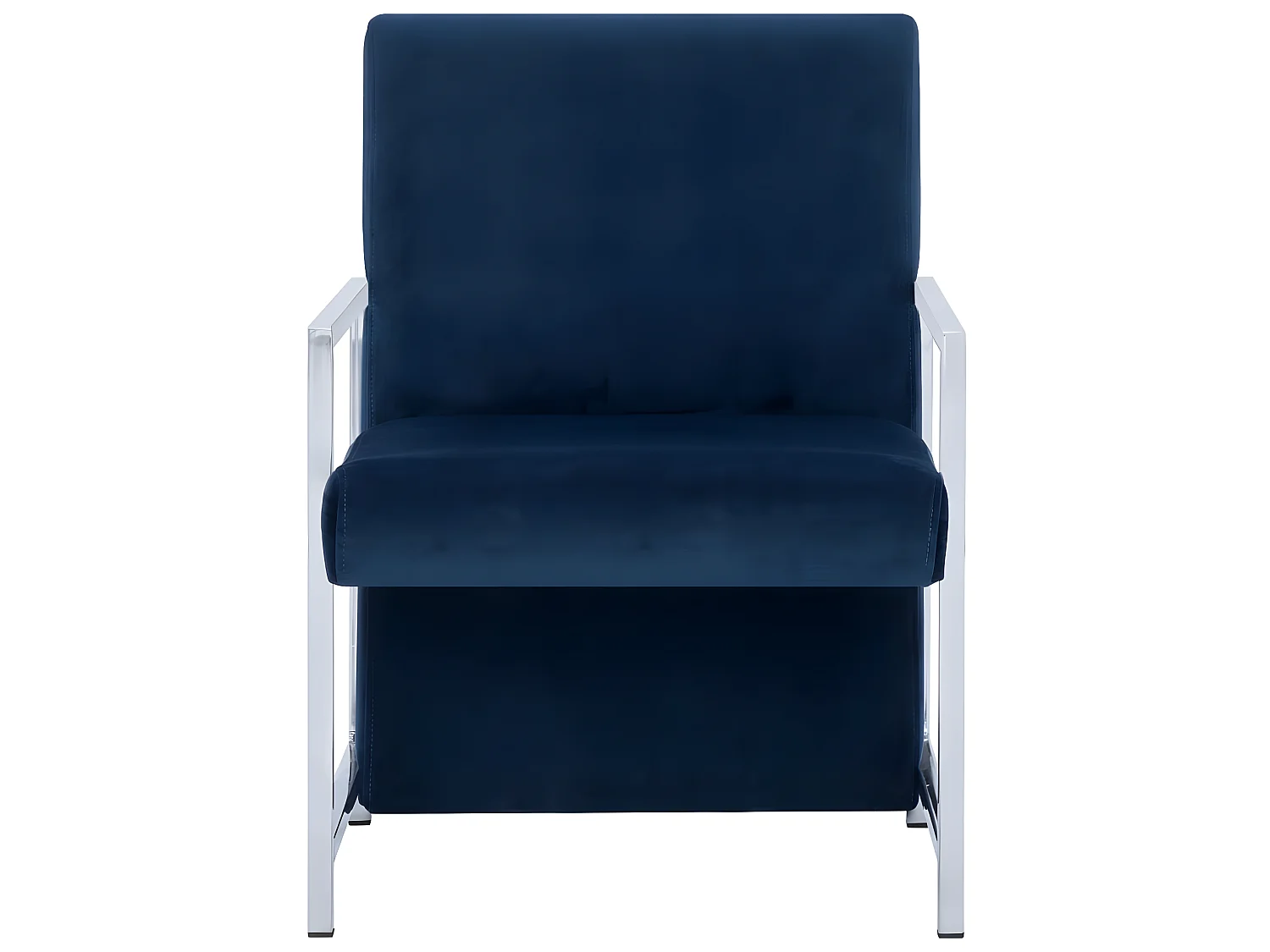 Poltroncina con gambe cromate Velvet Blue