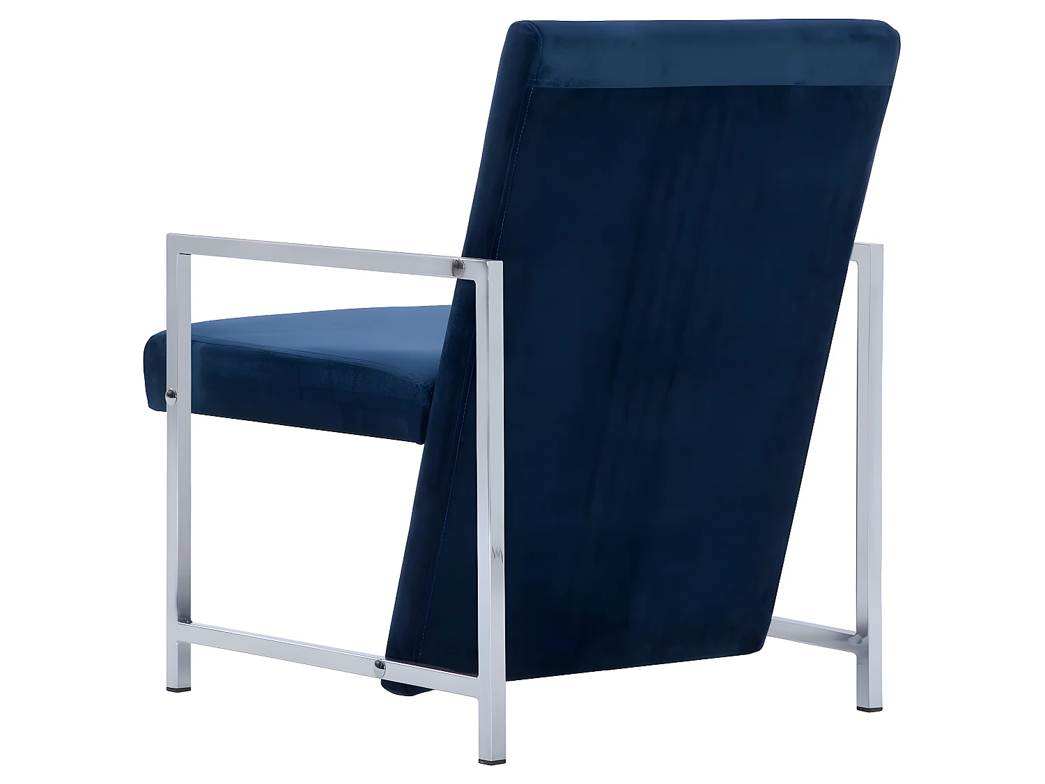 Poltroncina con gambe cromate Velvet Blue
