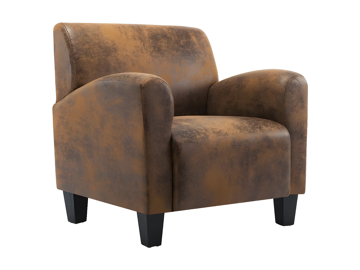 Chaise Marron Similicuir daim