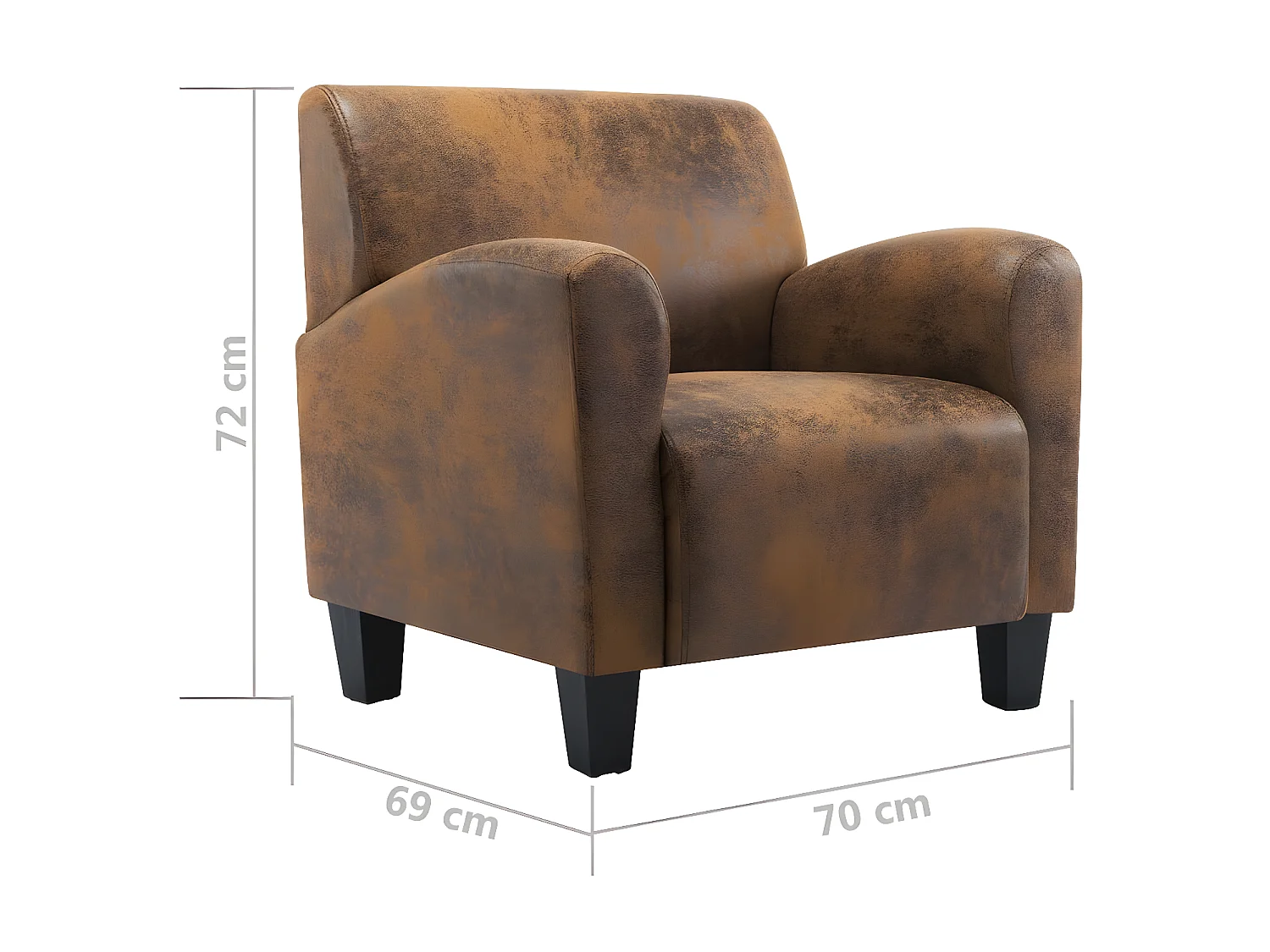 Chaise Marron Similicuir daim