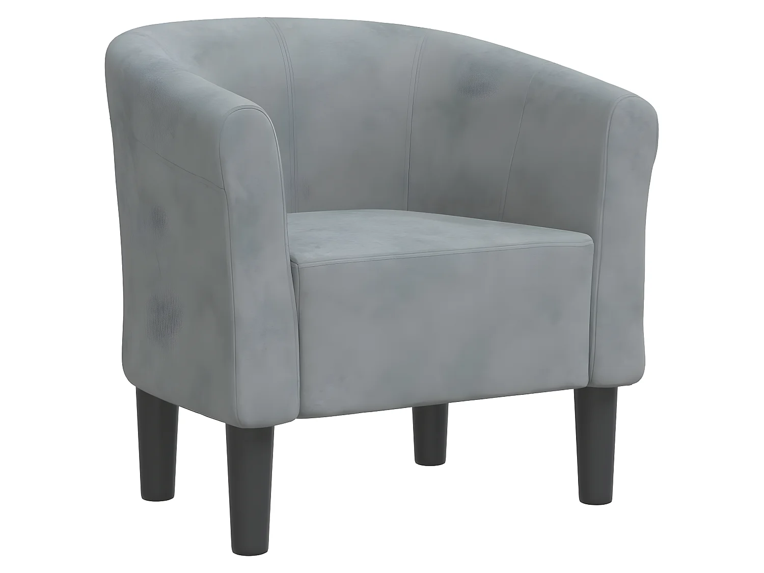 Fauteuil cabriolet gris foncé velours