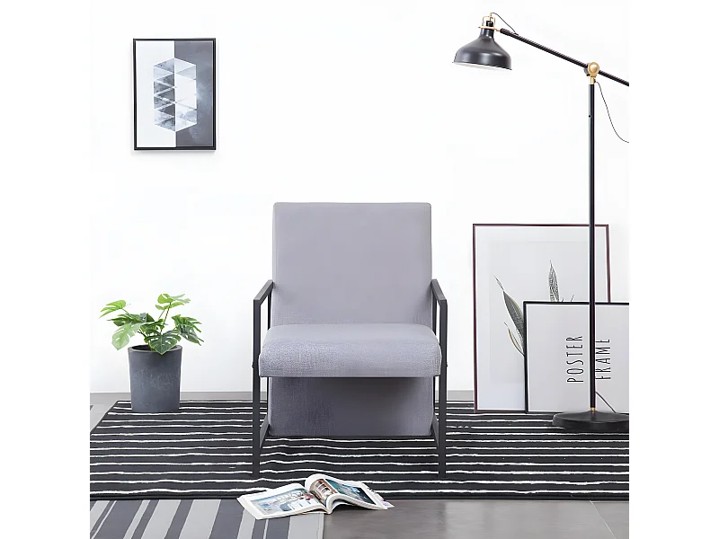 Fauteuil Gris clair Tissu