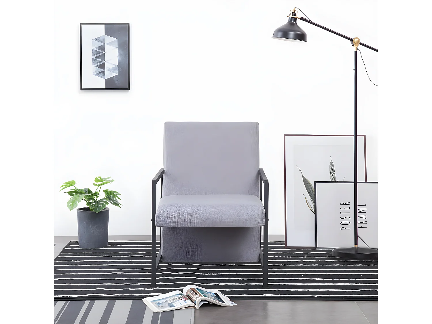 Poltroncina Tessuto Grigio Chiaro