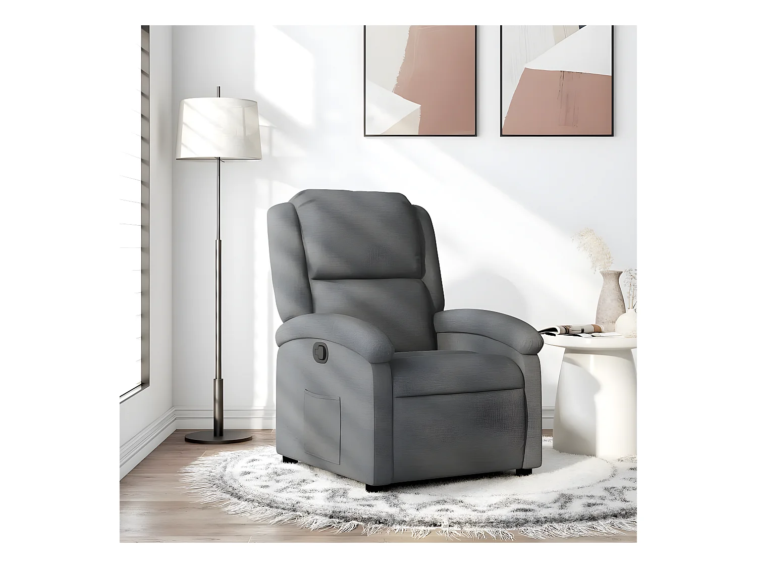 Fauteuil Donkergrijze stof