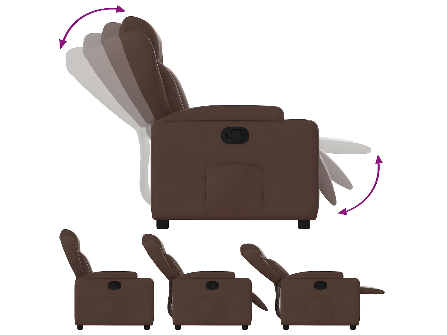 Fauteuil inclinable Marron Similicuir