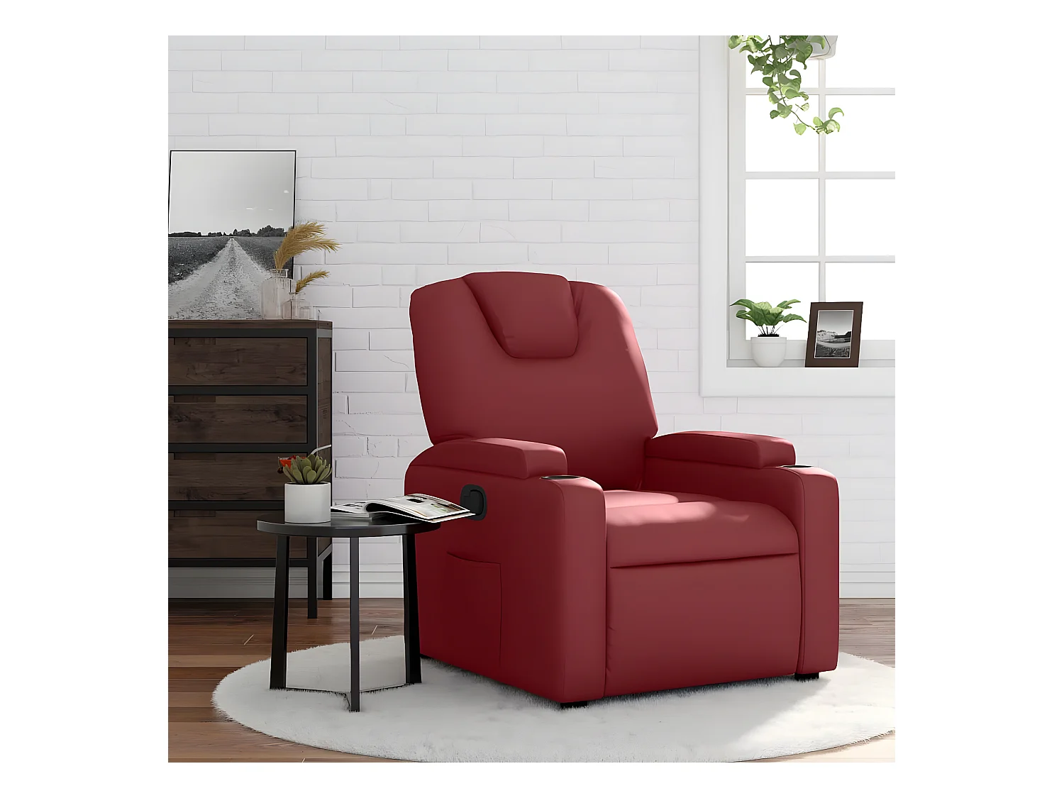 Fauteuil inclinable Rouge bordeaux Similicuir
