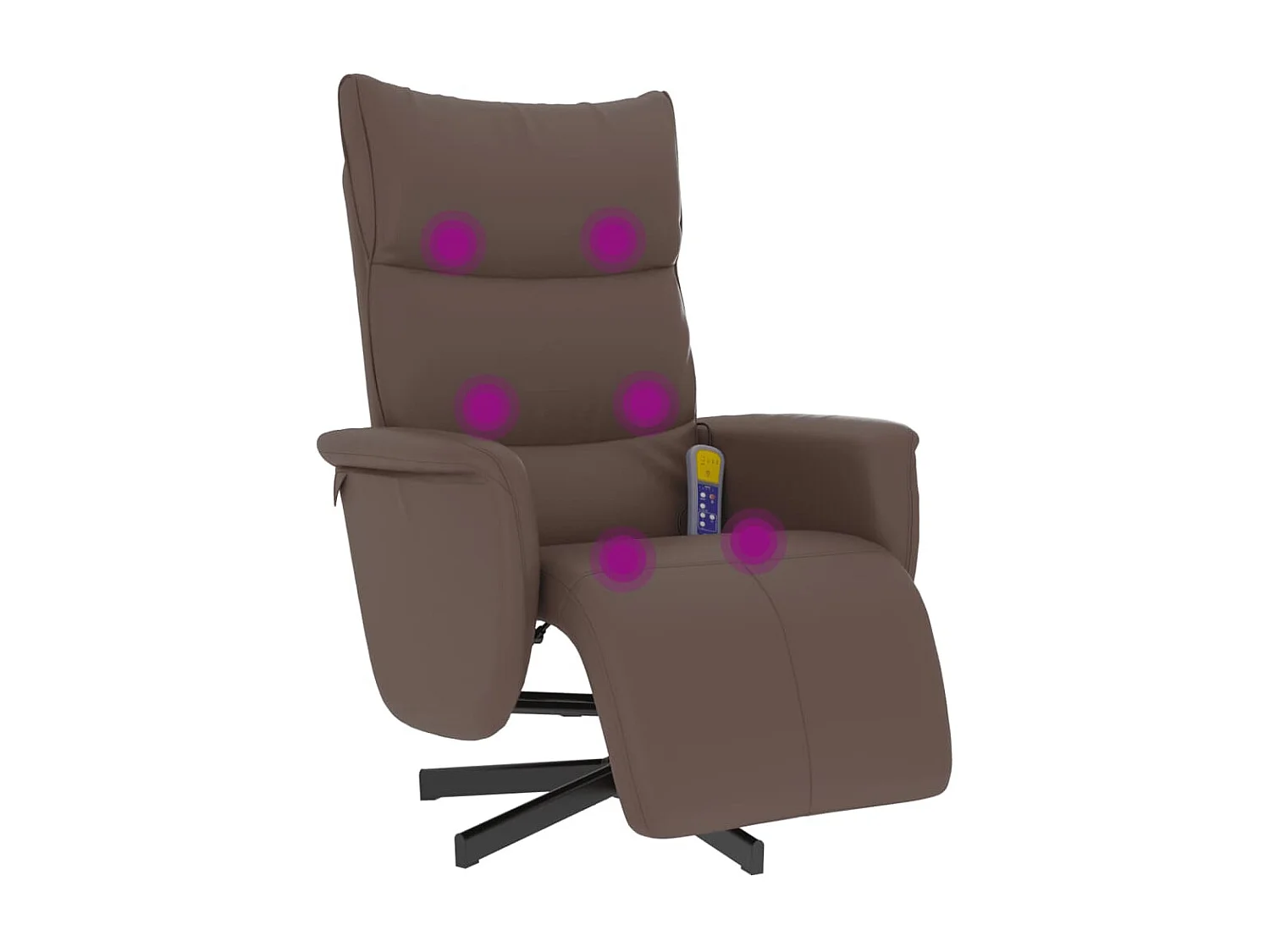 Fauteuil inclinable de massage repose-pieds marron similicuir