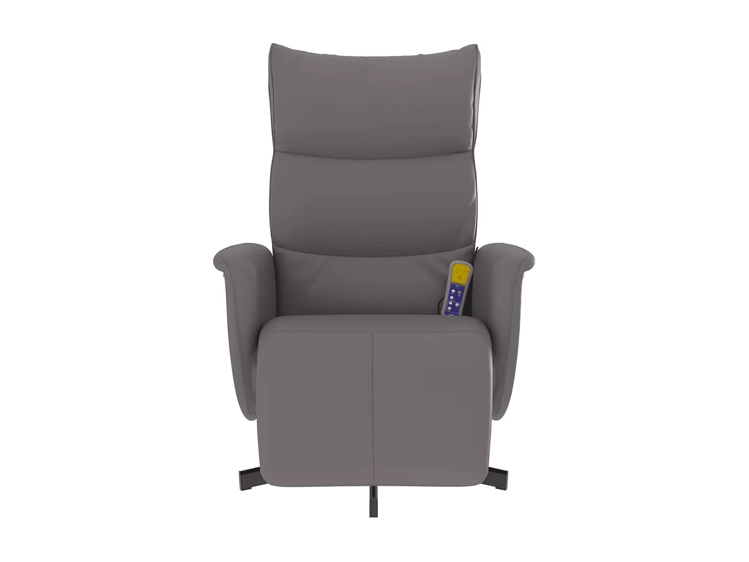 Poltrona de massagem reclinável com apoio para os pés em couro sintético cinza