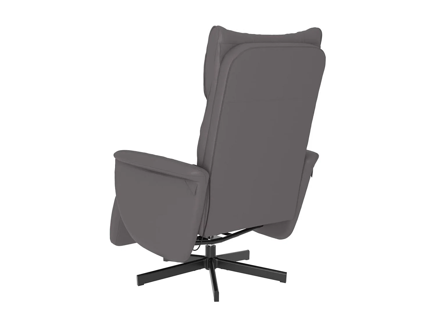 Poltrona de massagem reclinável com apoio para os pés em couro sintético cinza