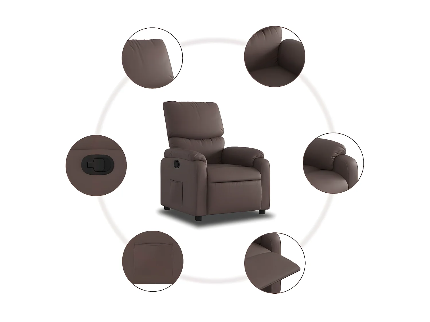 Fauteuil inclinable Marron Similicuir