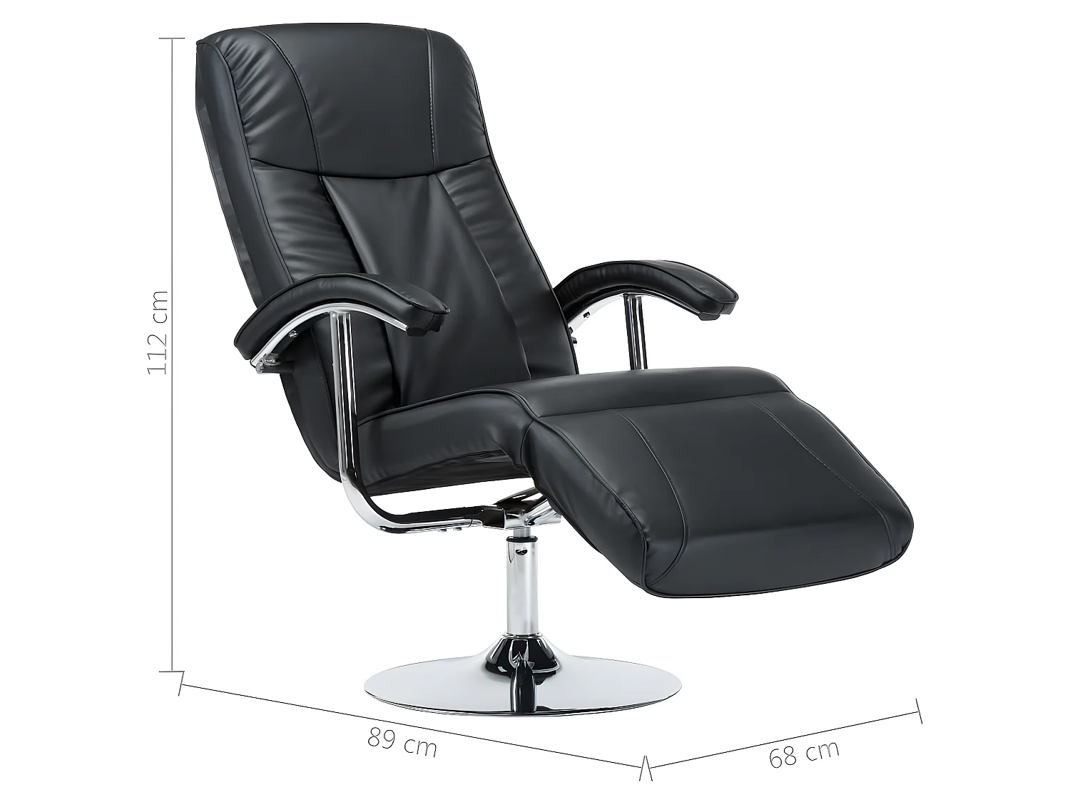 Fauteuil TV Noir Similicuir