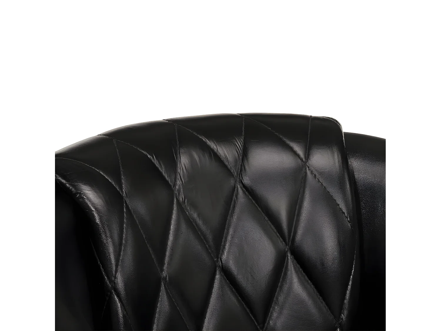 Schwarzer Cabrio-Sessel aus echtem Leder