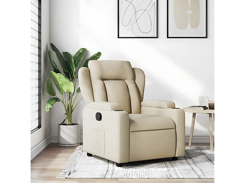 Tessuto color crema per poltrona reclinabile