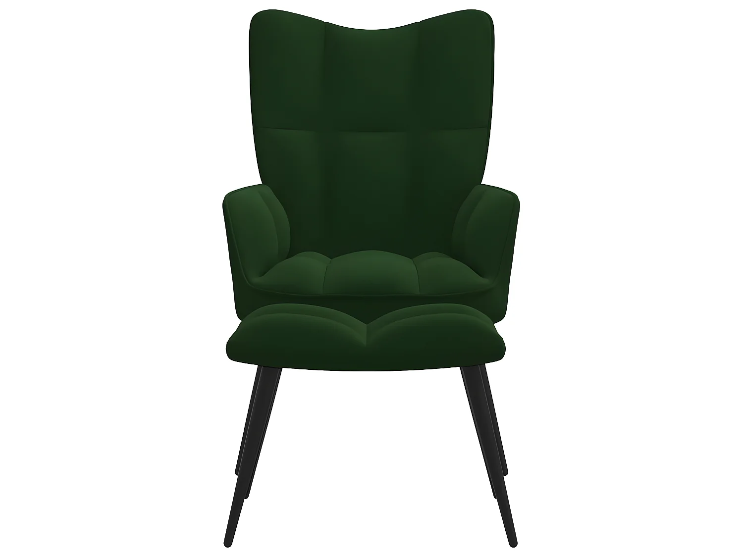 Sillón de relajación con reposapiés Terciopelo verde oscuro