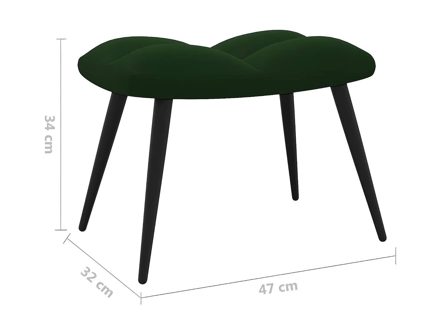 Chaise de relaxation avec repose-pied Vert foncé Velours