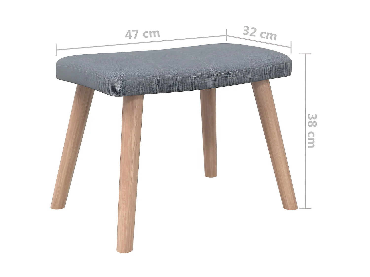 Poltrona relax con sgabello Tessuto grigio chiaro