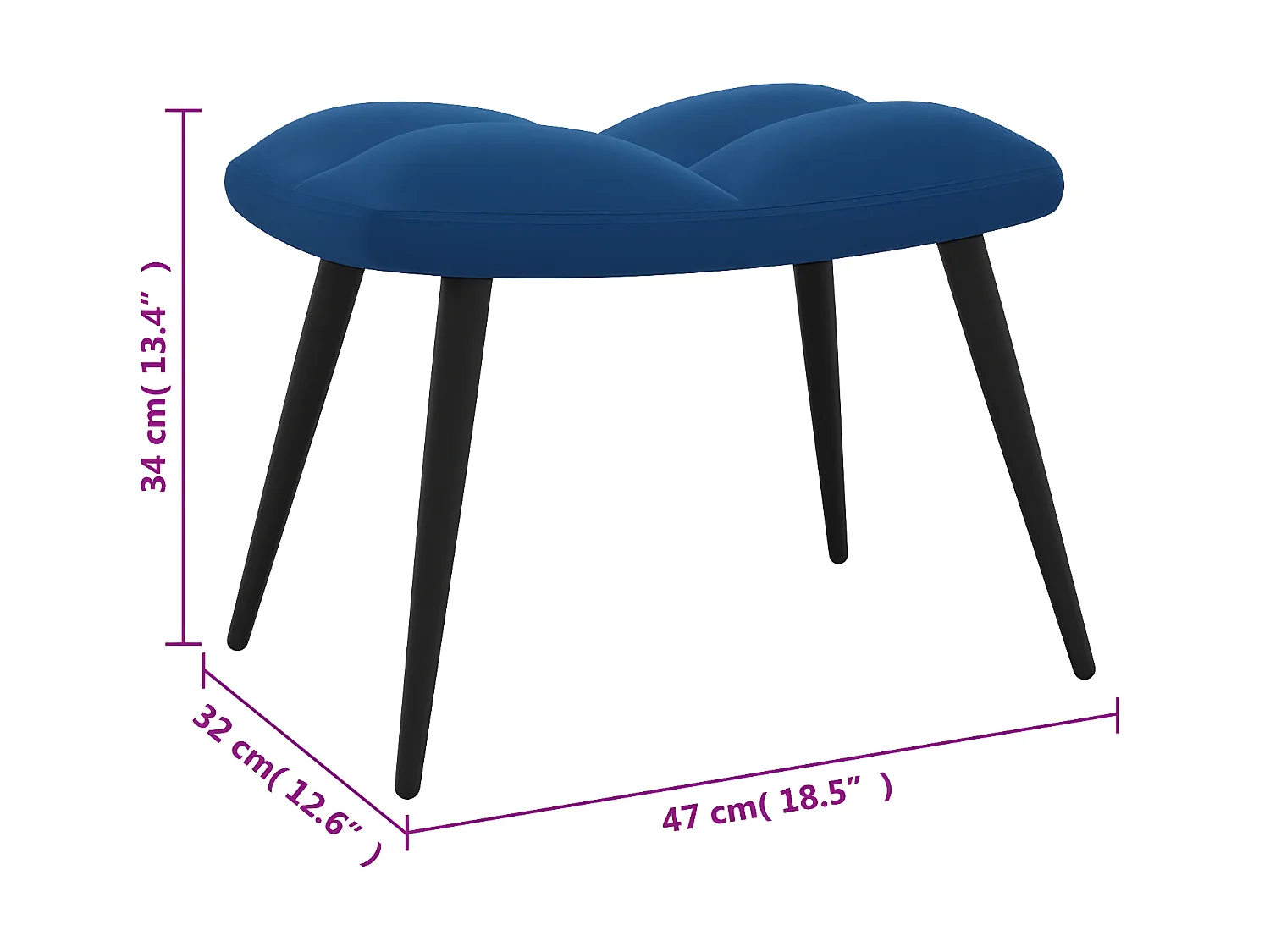Poltrona relax con poggiapiedi Velluto Blu