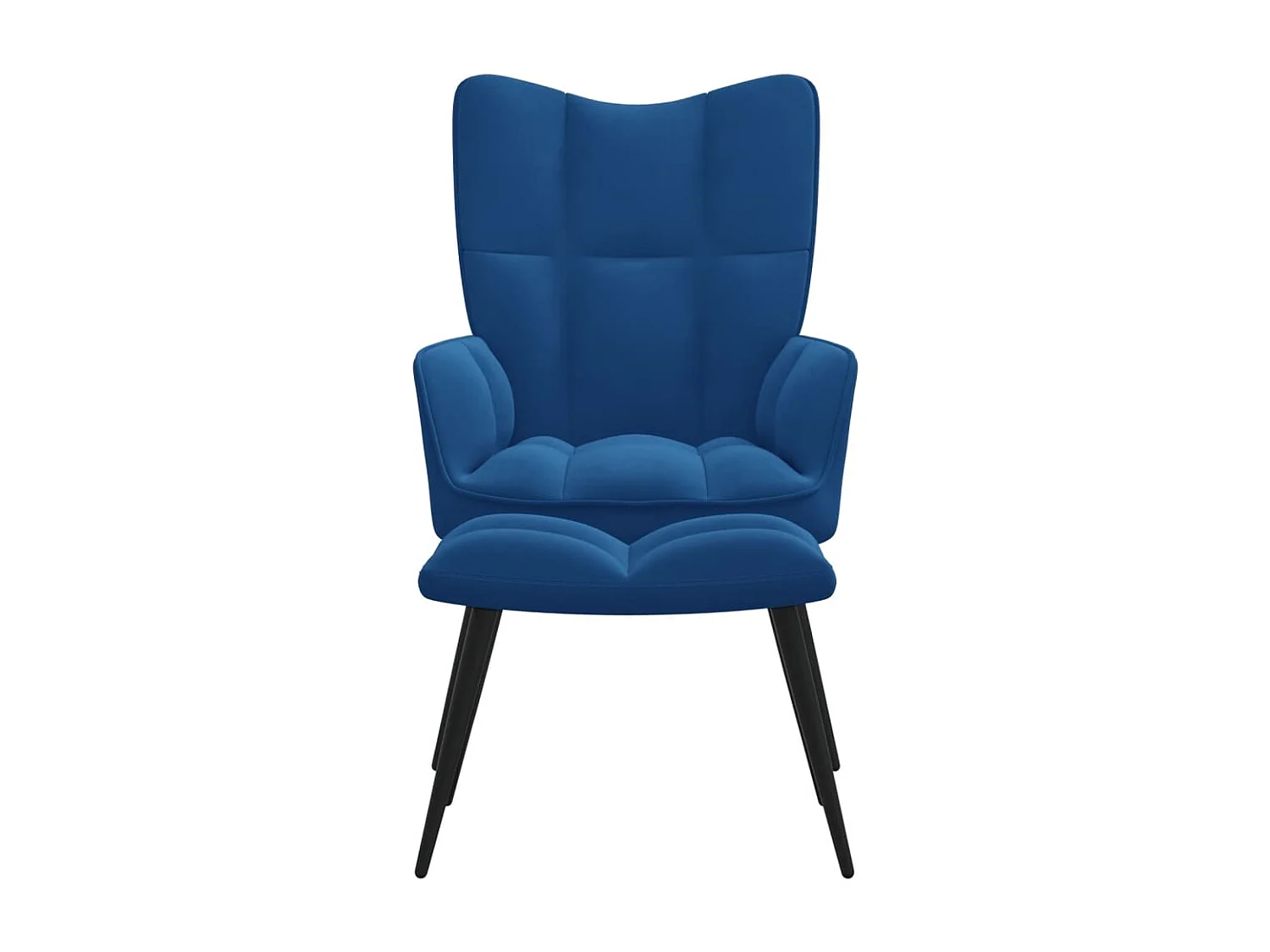 Ontspanningsstoel met voetensteun Blue Velvet