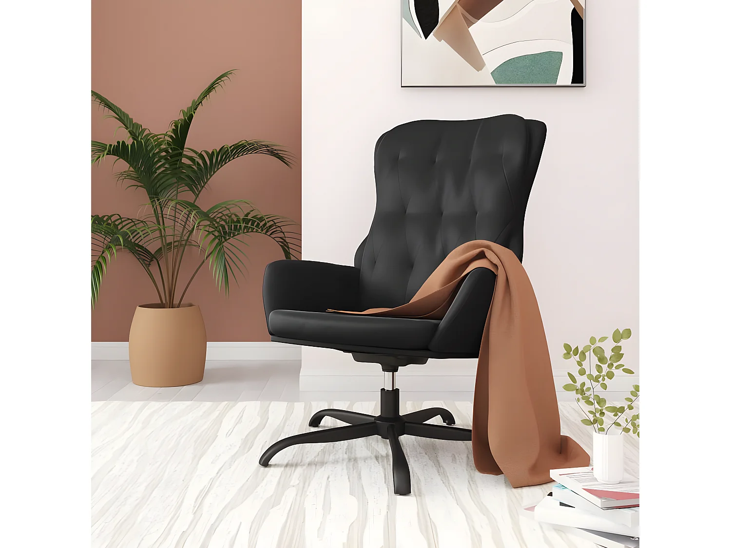 Relaxstoel Zwart Kunstleer