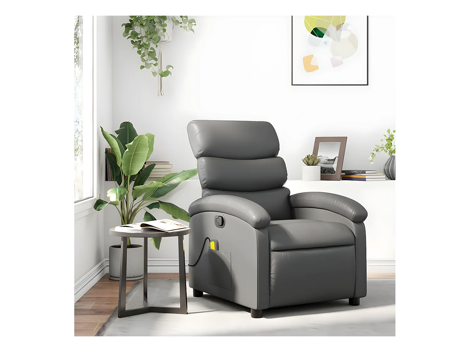 Fauteuil de massage inclinable Gris Similicuir
