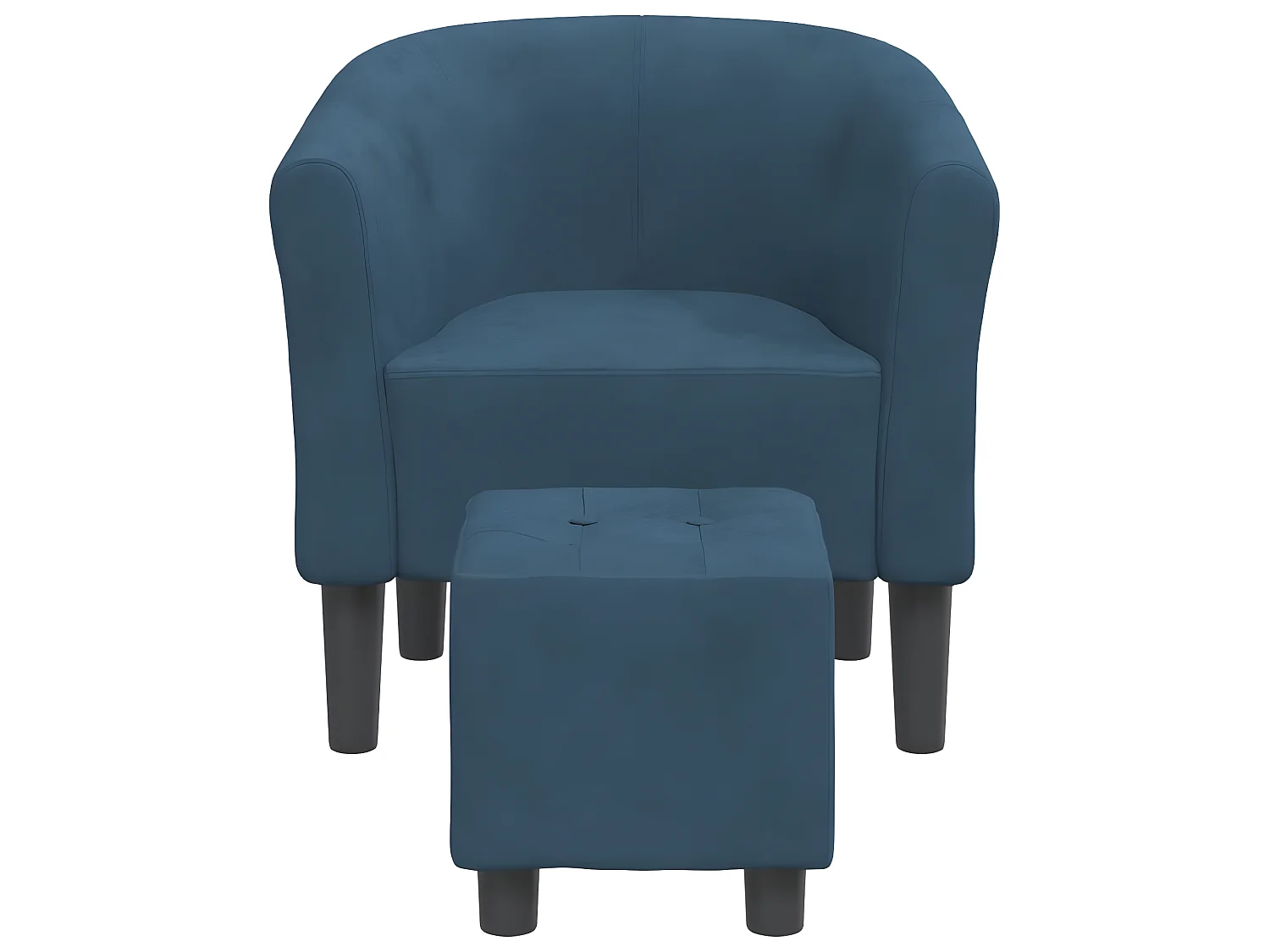 Sillón convertible con reposapiés de terciopelo azul oscuro