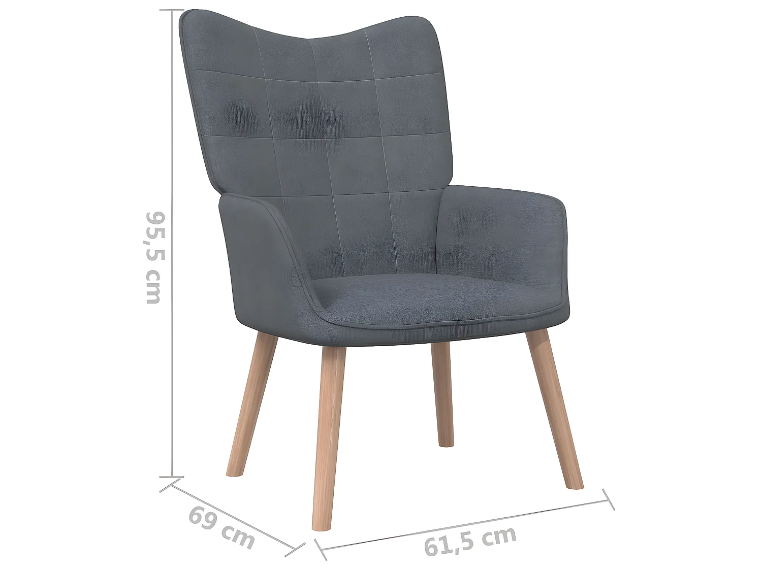 Sillón de relajación Tela gris oscuro