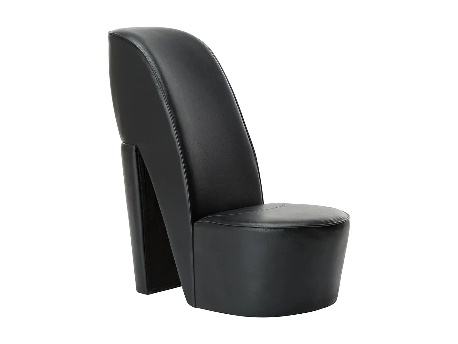 Chaise en forme de chaussure à talon haut Noir Similicuir