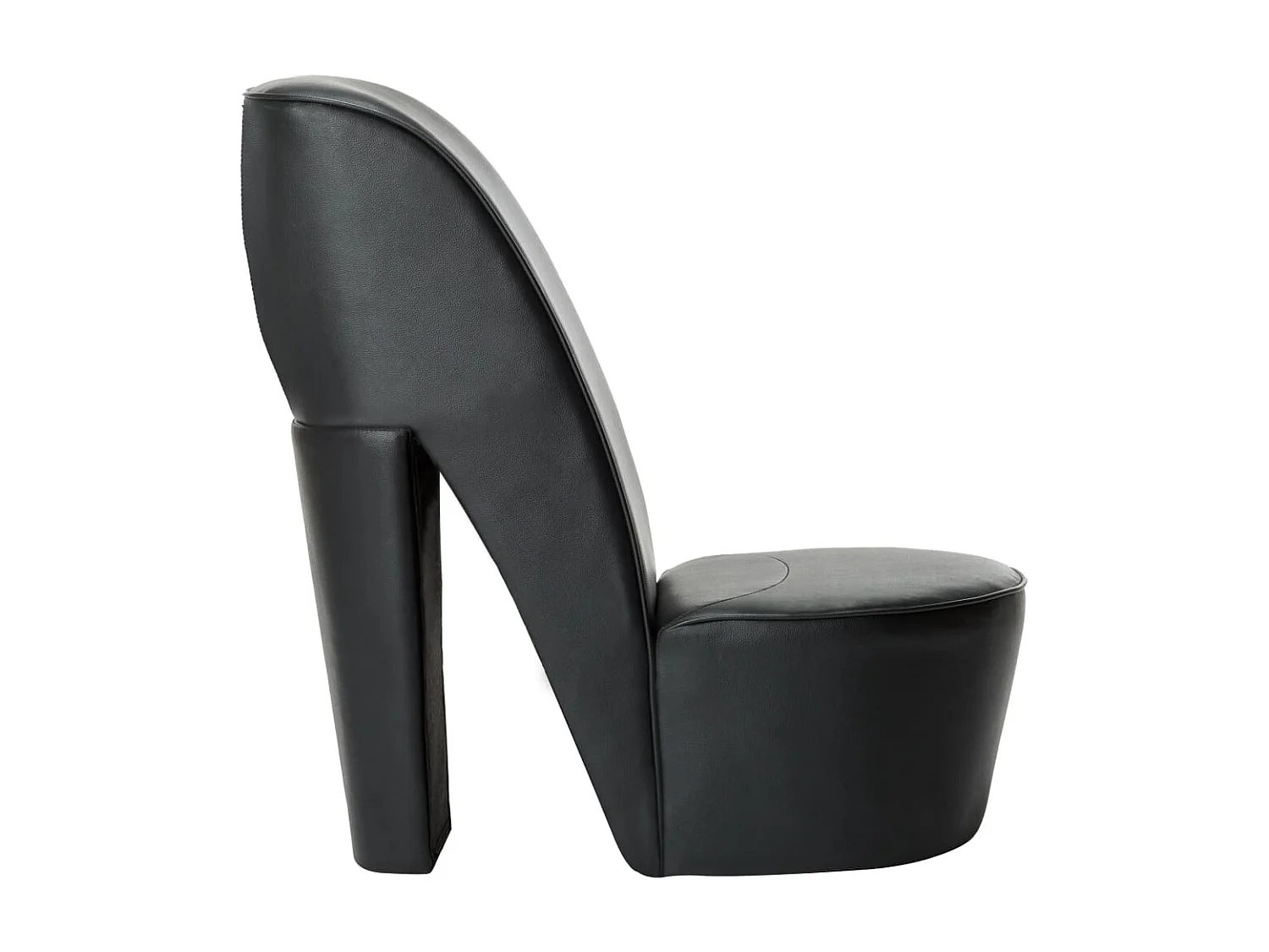 Chaise en forme de chaussure à talon haut Noir Similicuir