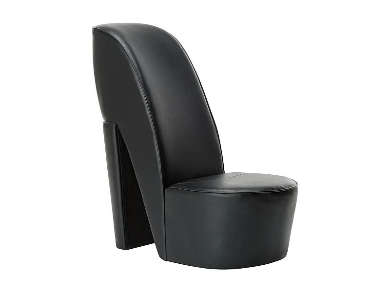 Chaise en forme de chaussure à talon haut Noir Similicuir
