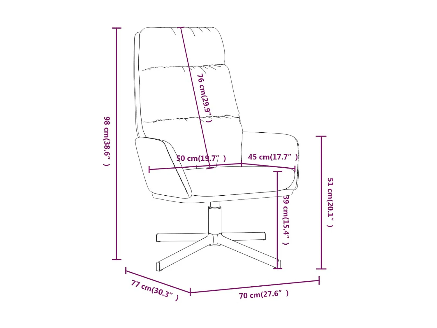 Chaise de relaxation Gris foncé Tissu