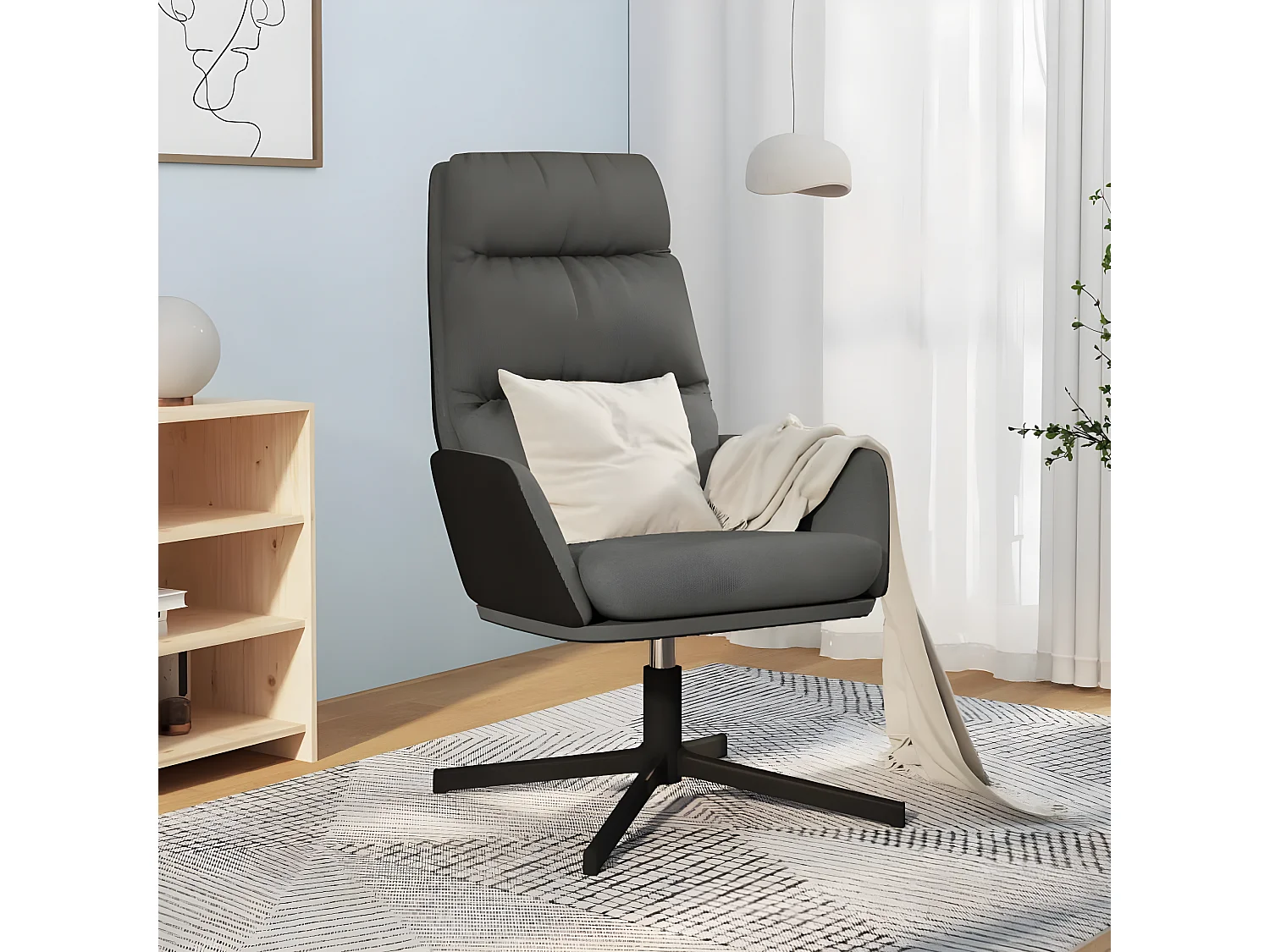 Relaxstoel Donkergrijs Stof