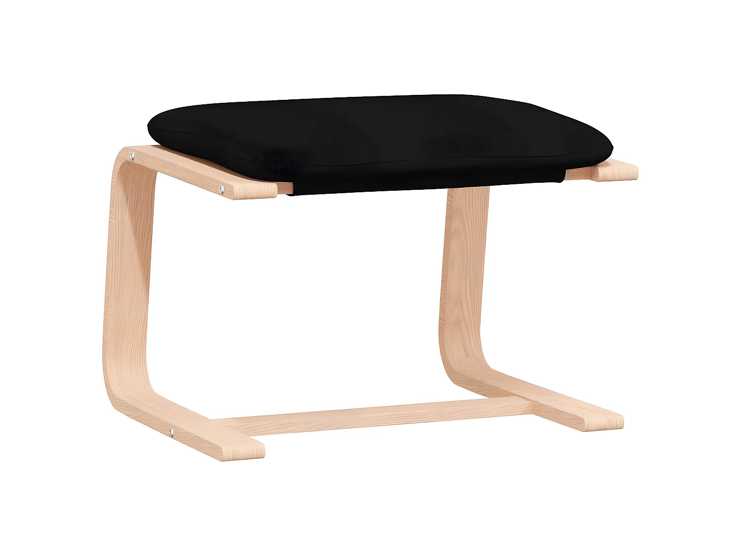 Chaise de relaxation avec repose-pied Noir Tissu