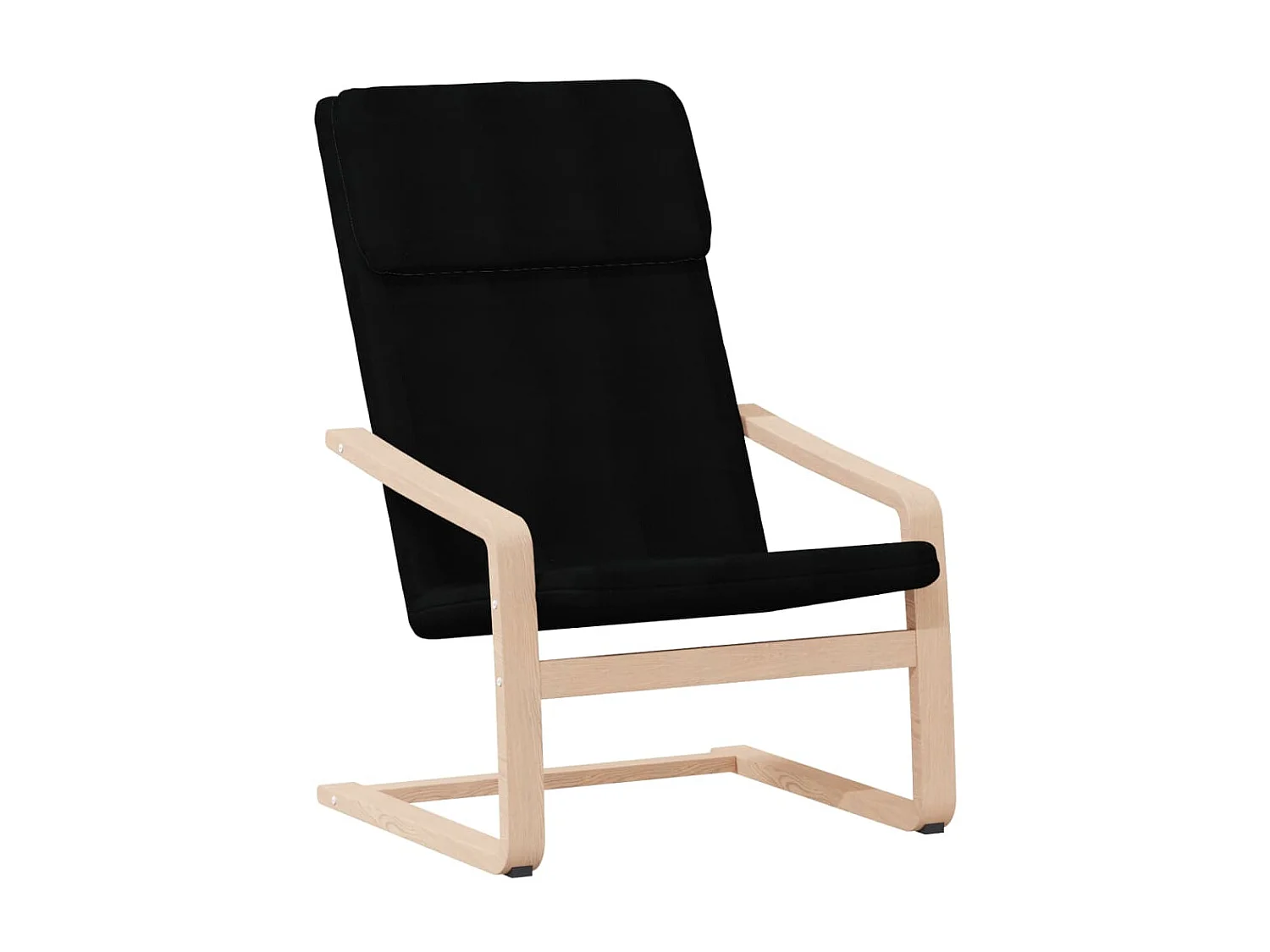 Chaise de relaxation avec repose-pied Noir Tissu