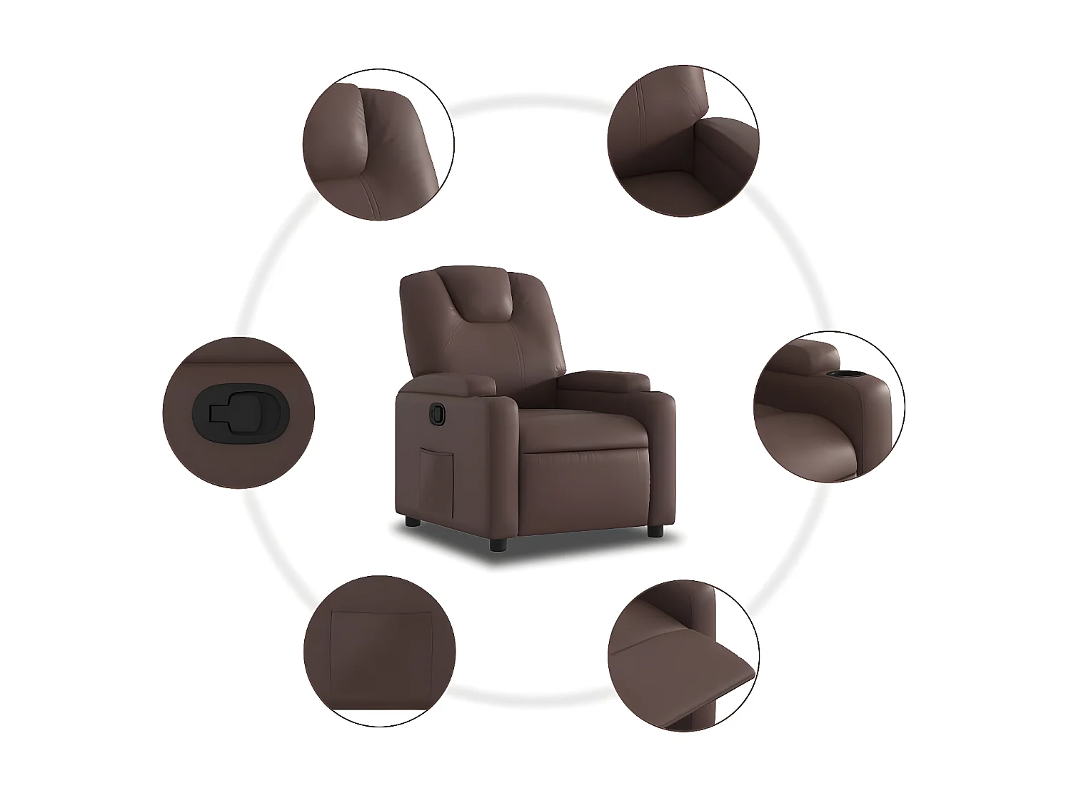 Fauteuil inclinable Marron Similicuir