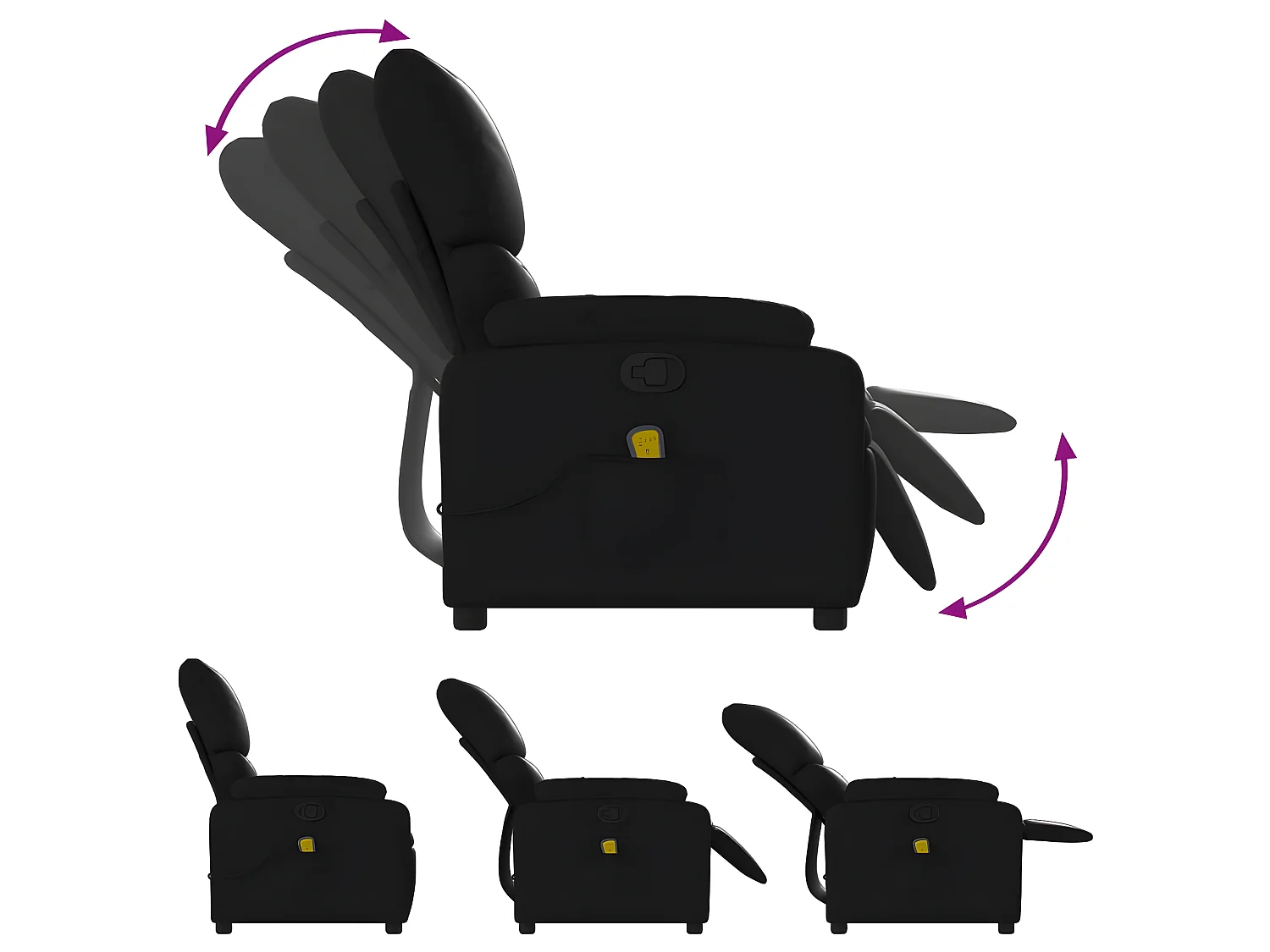 Sillón de masaje reclinable Piel sintética negro