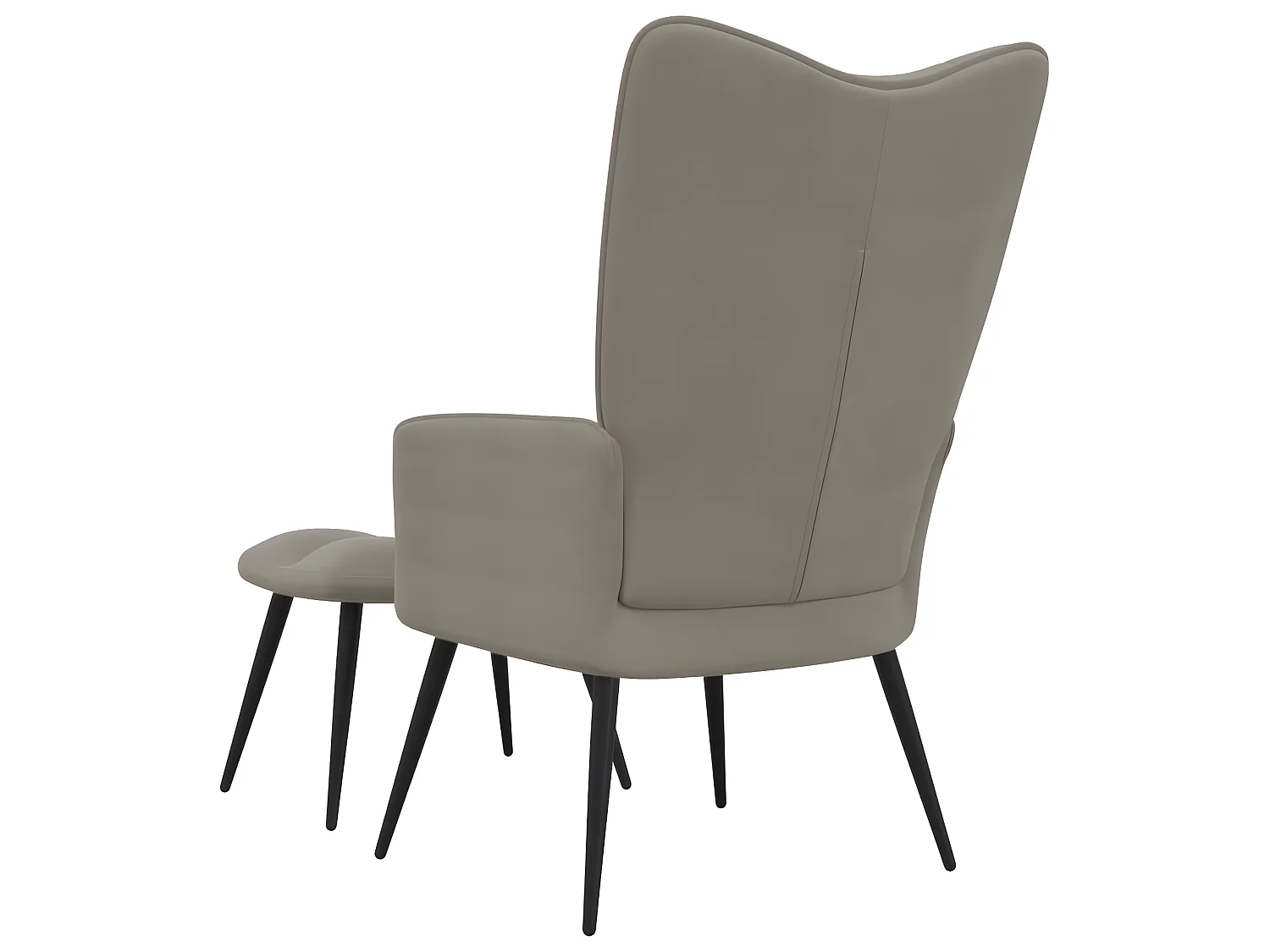 Chaise de relaxation avec repose-pied Gris clair Velours