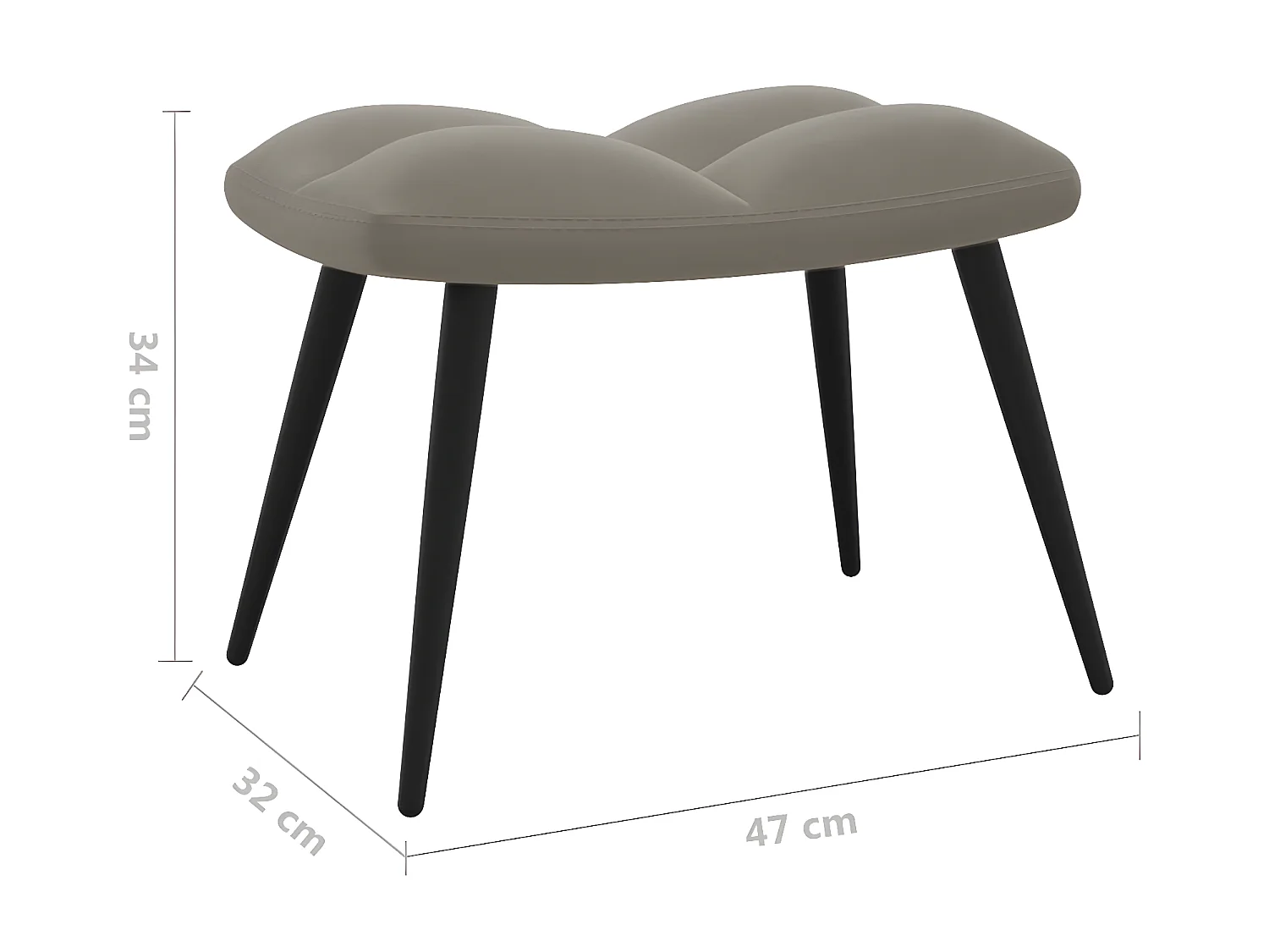 Chaise de relaxation avec repose-pied Gris clair Velours