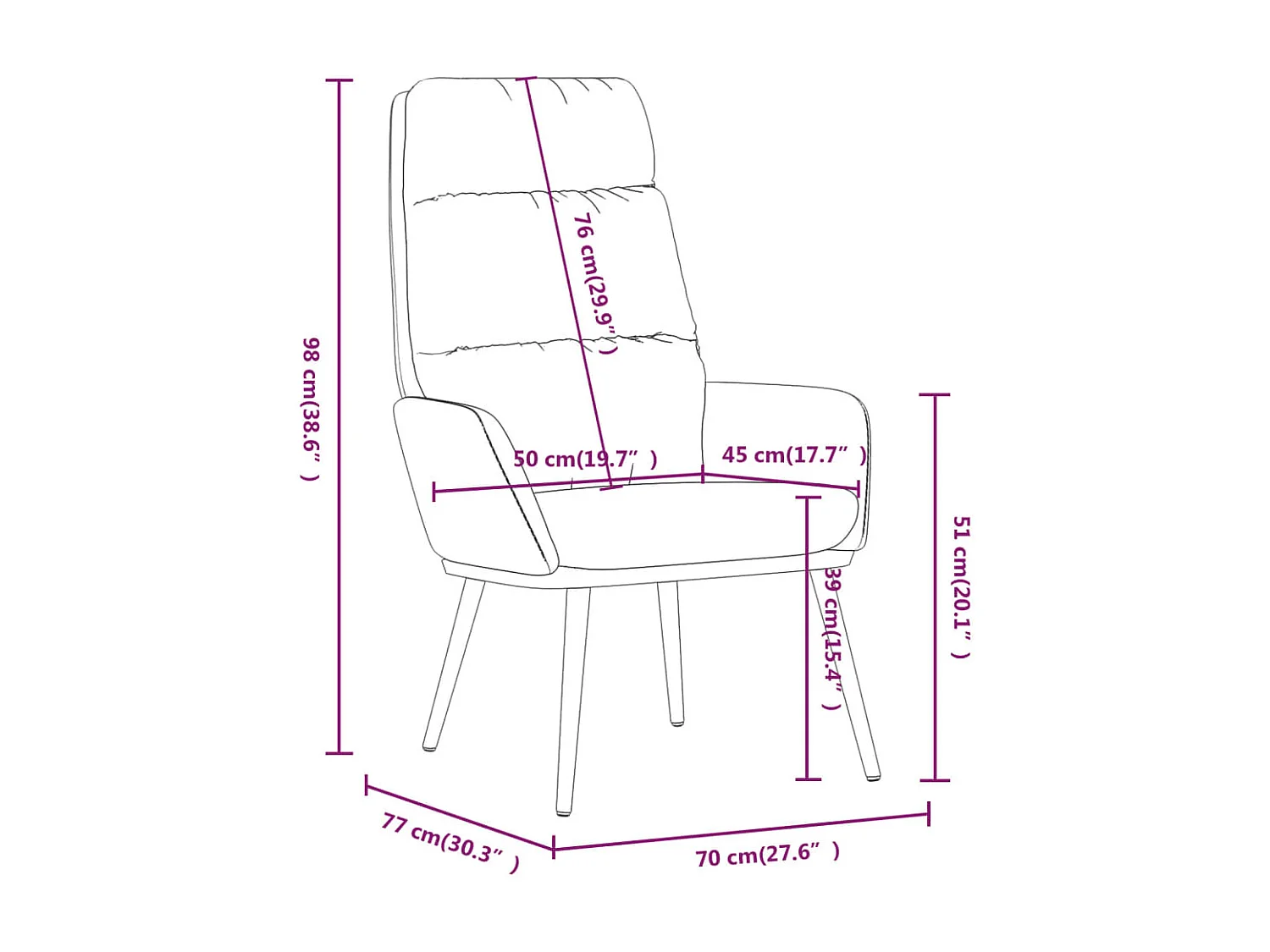Chaise de relaxation Gris clair Tissu