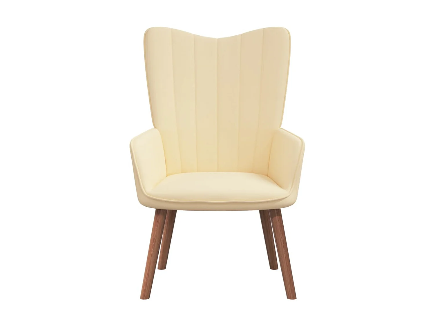 Chaise de relaxation avec repose-pied Blanc crème Velours