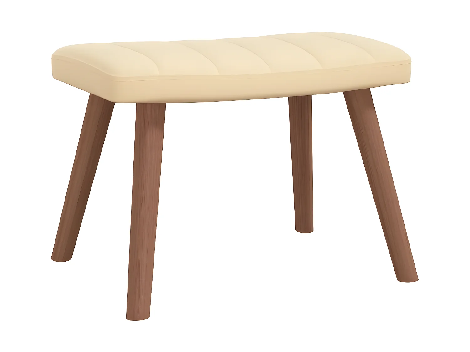 Chaise de relaxation avec repose-pied Blanc crème Velours