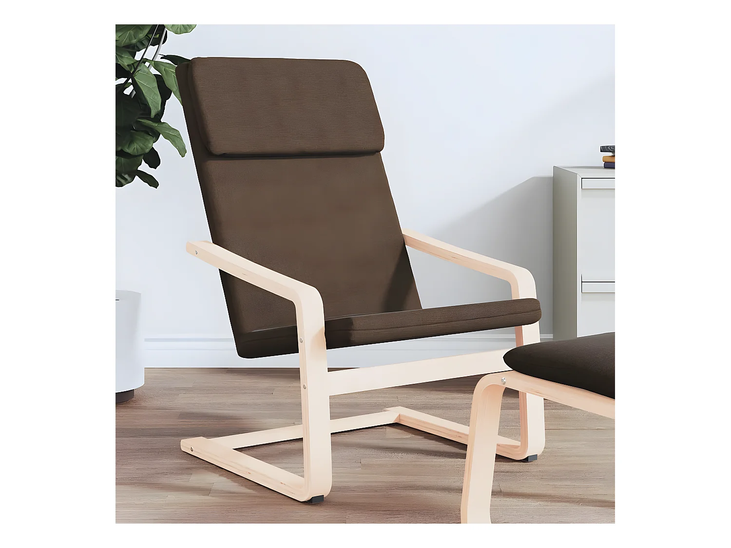 Chaise de relaxation Marron foncé Tissu