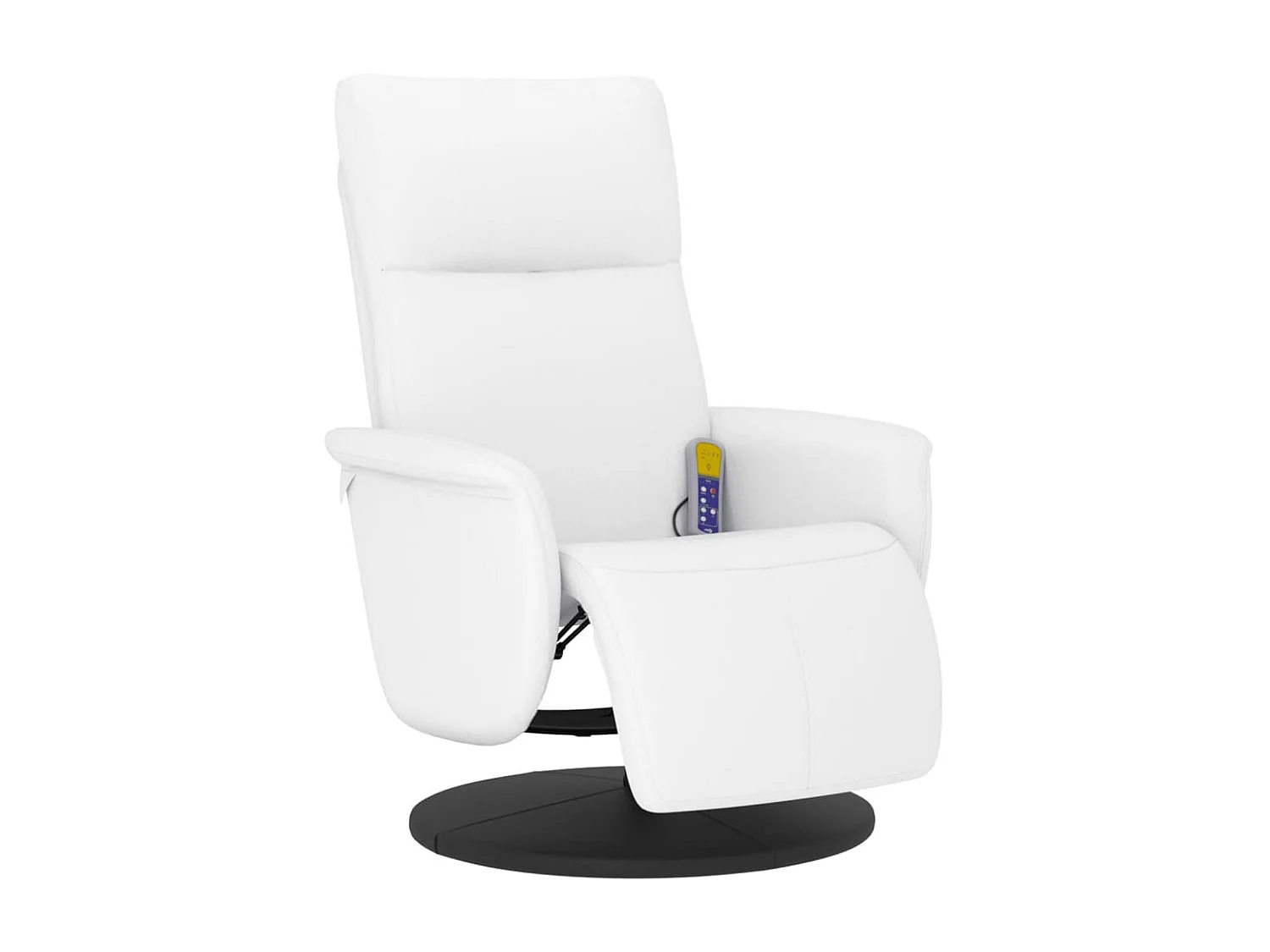 Fauteuil inclinable de massage repose-pieds blanc similicuir