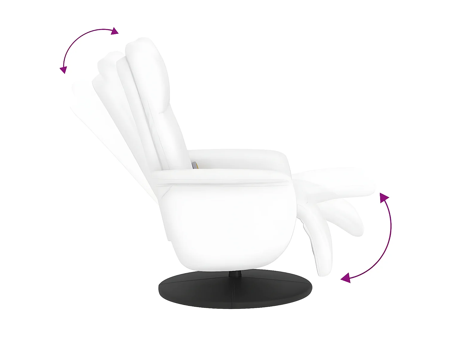 Fauteuil inclinable de massage repose-pieds blanc similicuir