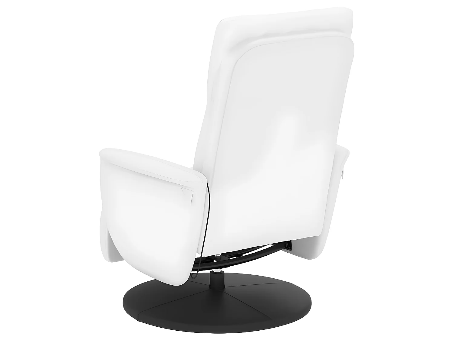 Fauteuil inclinable de massage repose-pieds blanc similicuir