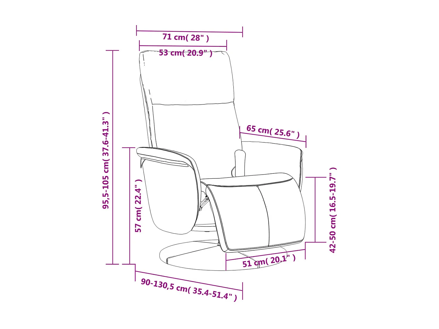 Fauteuil inclinable de massage repose-pieds blanc similicuir